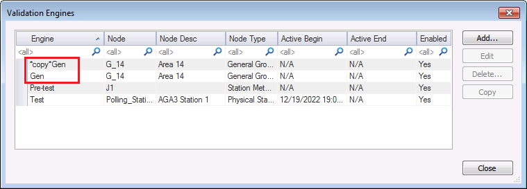 Copy a Validation Engine